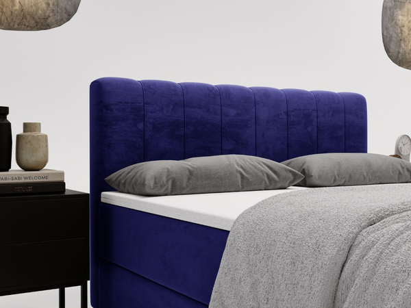 Boxspringbett mit Bettkasten 120x200 Forte Dunkelblau
