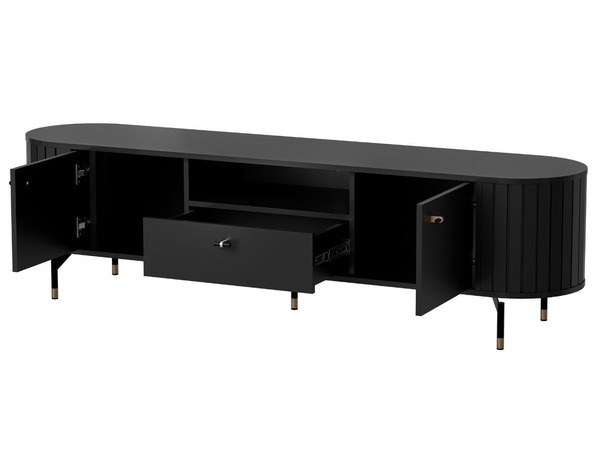 Möbel-Set für Wohnzimmer Soria Schwarz mat