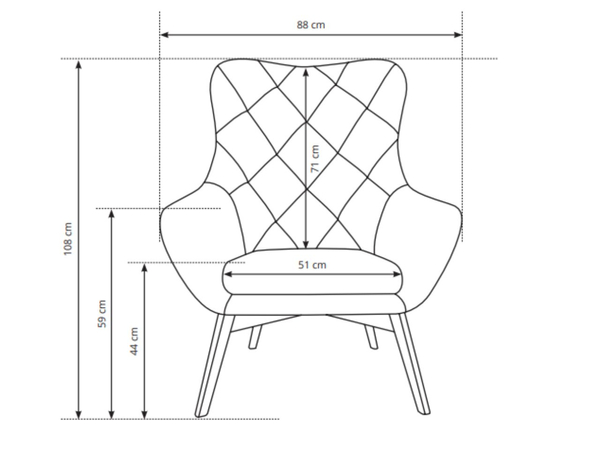 Sessel auf Holzbeinen Deves Caro Beige