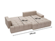 Ecksofa L-Form mit Schlaffunktion und Bettkasten Havi Links Beige