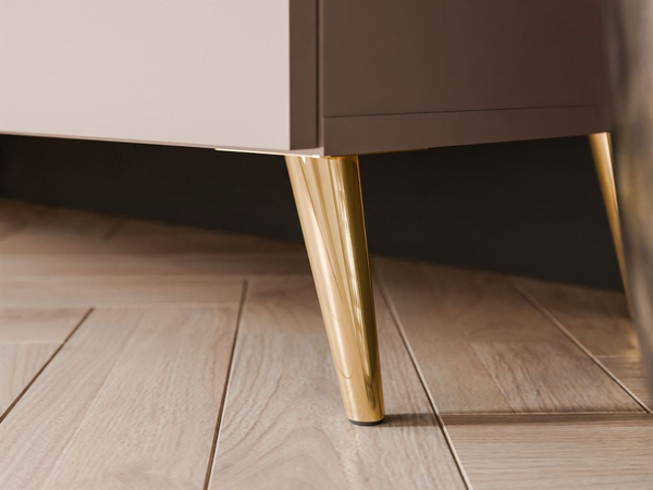 TV-Lowboard mit Türen und LED-Beleuchtung auf Goldenen Metallbeinen 100 cm Noaé Kaschmir