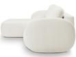 Ecksofa L-Form Links mit Schlaffunktion und Bettkasten Oreo Creme