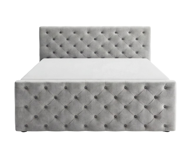 Boxspringbett mit Bettkasten 160x200 Montego Hellgrau
