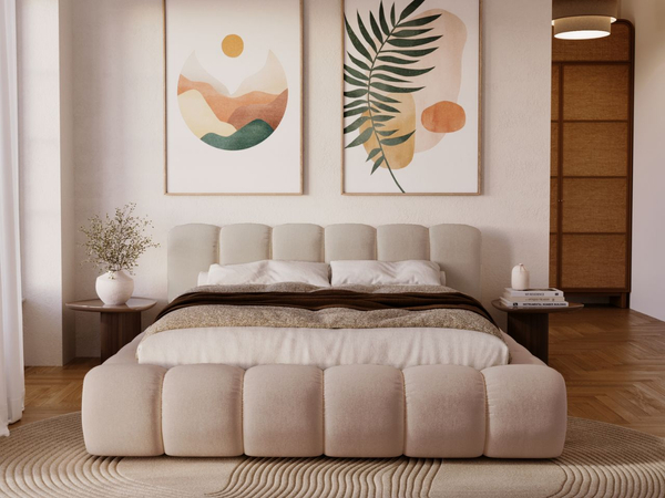 Polsterbett mit Bettkasten und Lattenrost 180x200 Doria Beige