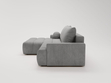 Ecksofa L-Form mit Schlaffunktion und Bettkasten Havi Links Grau