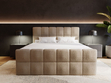 Boxspringbett mit Bettkasten 180x200 Bouclé-Stoff Alicante Braun