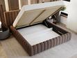 Polsterbett mit Bettkasten und Lattenrost 180x200 Bliss Braun