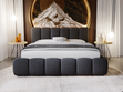 Polsterbett mit Bettkasten und Lattenrost 120x200 Cloud Bouclé-Stoff Schwarz