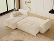 Ecksofa L-Form mit Schlaffunktion und Bettkasten Monti Links Beige