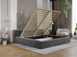 Polsterbett mit Bettkasten und Lattenrost 120x200 Lipari Dunkelgrau