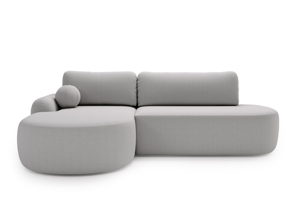 Ecksofa L-Form Links mit Schlaffunktion und Bettkasten Aurio O Grau