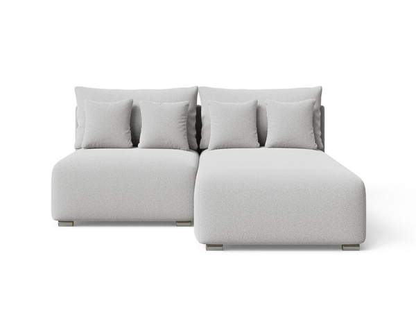 Ecksofa L-Form Rechts mit Schlaffunktion und Bettkasten Ronni Grau
