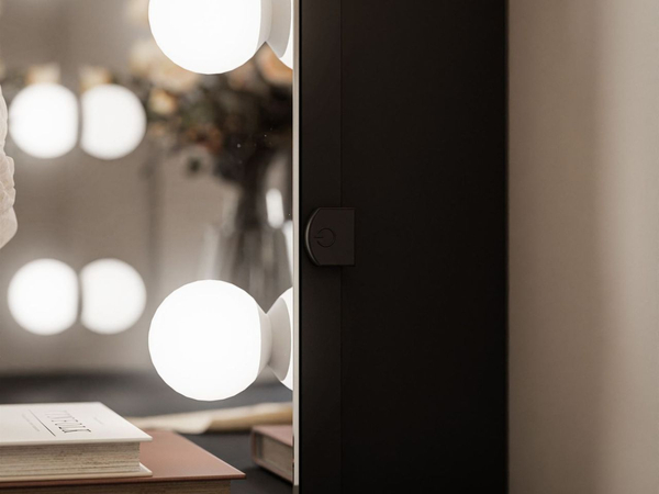 Schminktisch im Glamour-Stil mit Schubladen, Kristallgriffen und LED-Beleuchtung Olivine Elite Schwarz Hochglanz
