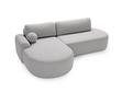 Ecksofa L-Form Links mit Schlaffunktion und Bettkasten Aurio O Grau