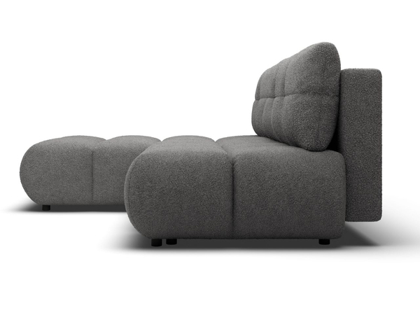 Ecksofa mit Schlaffunktion und Bettkasten Links Milet Grau