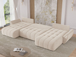 Wohnlandschaft mit Schlaffunktion und Bettkasten Decor U Beige