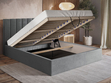 Polsterbett mit Bettkasten und Lattenrost 160x200 Sesto Schwarz