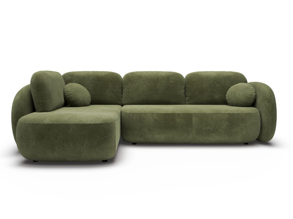 Ecksofa mit Schlaffunktion und Bettkasten Links Carino Grün
