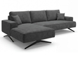 Ecksofa L-Form auf Metallbeinen Leto Links Anthrazit