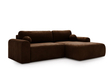 Ecksofa L-Form mit Schlaffunktion und Bettkasten Savana Rechts Braun