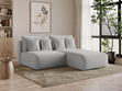 Ecksofa L-Form Rechts mit Schlaffunktion und Bettkasten Ronni Grau