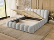 Polsterbett mit Bettkasten und Lattenrost 140x200 Averia Grau