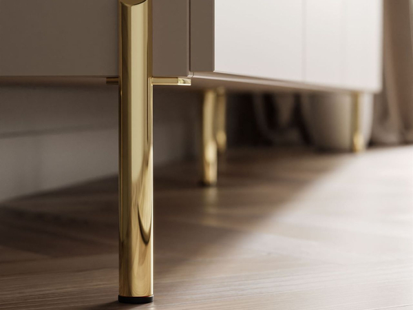 TV-Lowboard im Glamour-Stil mit LED-Beleuchtung Celle, Kaschmir matt