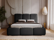 Polsterbett mit Bettkasten und Lattenrost 180x200 Bubble Schwarz