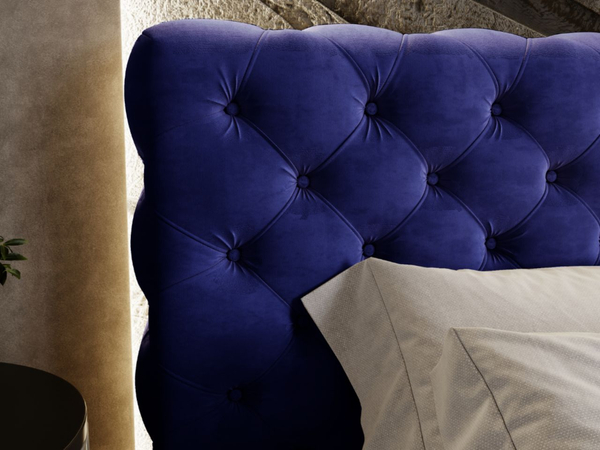 Polsterbett mit Bettkasten und Lattenrost 160x200 Apollo Blau
