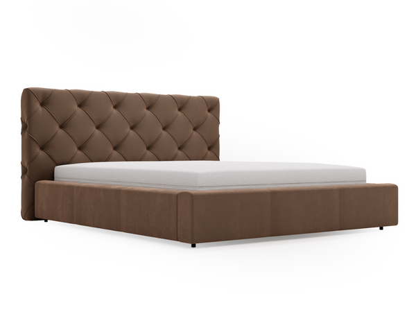 Polsterbett mit Bettkasten und Lattenrost 120x200 Milano Braun