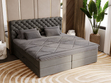 Boxspringbett mit Bettkasten 160x200 Bergamo Dunkelgrau
