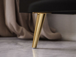 Viertürige Kommode 158 cm Glamour-Stil mit goldenen Griffen und Beinen Lunelie Schwarzglanz