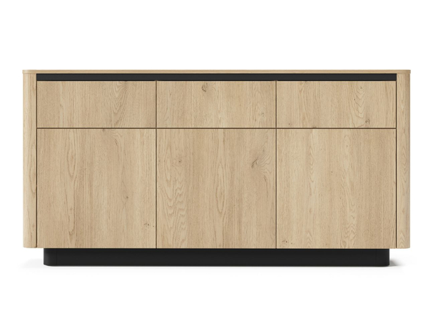 Kommode mit Türen und Schubladen 160 cm Fascino Eiche Cremona, Schwarz