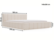 Polsterbett mit Bettkasten und Lattenrost 140x200 Split Braun