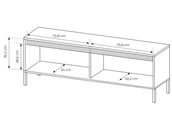 TV-Lowboard mit Türen 153 cm Sorano Beige