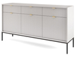Kommode mit Türen und Schubladen Amber Grau, Schwarz Frame
