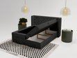 Boxspringbett mit Bettkasten 180x200 Lion Schwarz