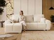 Ecksofa L-Form mit Schlaffunktion und Bettkasten Monti Links Beige