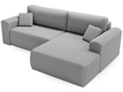 Ecksofa mit Schlaffunktion und Bettkasten Belvio rechts Hellgrau
