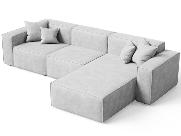 Ecksofa L-Form Rechts Arizona Hellgrau