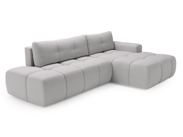 Ecksofa L-Form Rechts mit Schlaffunktion und Bettkasten Montero Grau