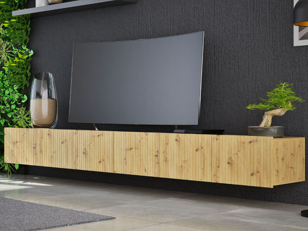 Set mit zwei TV-Lowboard mit Türen 150 cm Kioto Artisan Eiche