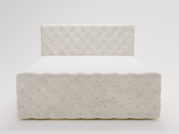 Boxspringbett mit Bettkasten 140x200 Lunaris Creme