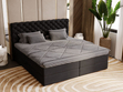 Boxspringbett mit Bettkasten 180x200 Bergamo Schwarz