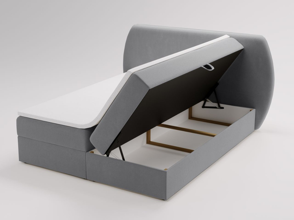 Boxspringbett mit Bettkasten 140x200 Bogota Dunkelgrau