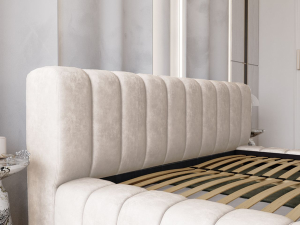 Polsterbett mit Bettkasten und Lattenrost 120x200 Italia Creme