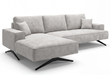 Ecksofa L-Form auf Metallbeinen Leto Links Grau