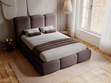 Polsterbett mit Bettkasten und Lattenrost 160x200 Bubble Braun