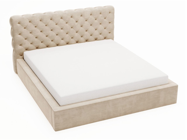 Polsterbett mit Bettkasten und Lattenrost 200x200 Apollo Beige