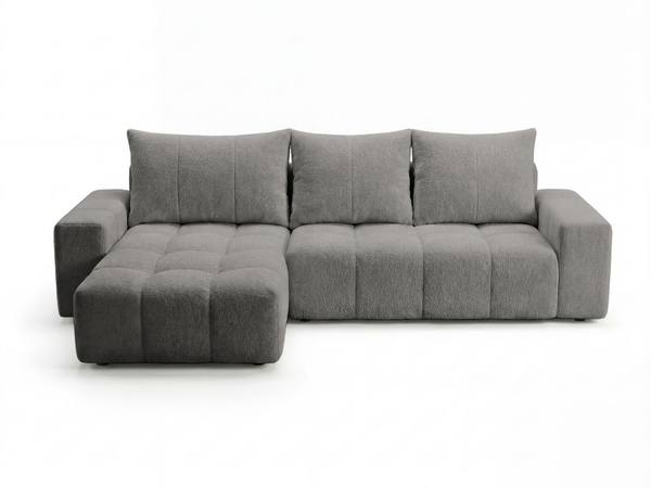 Ecksofa L-Form mit Schlaffunktion und Bettkasten Bresso Dunkelgrau